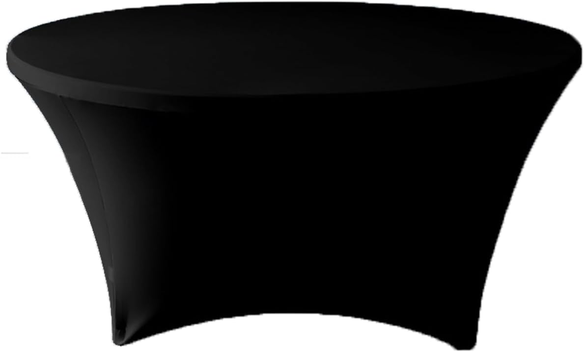 Black Round Spandex Tablecloth 60 Inch- Rental