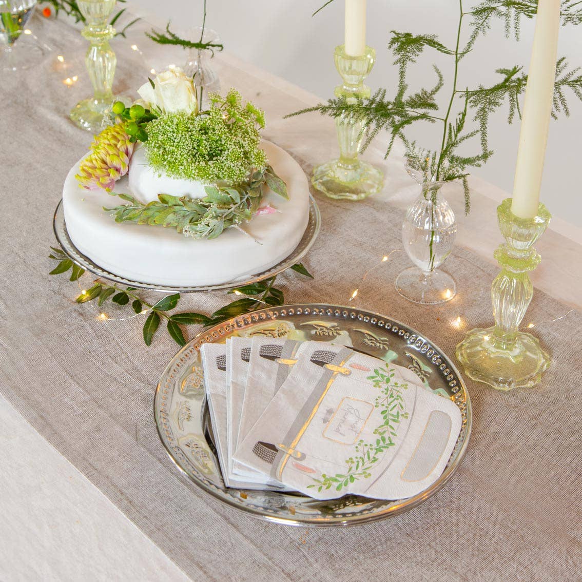 Home, Birthday, Games & Seasonal Decor - Just Married Car Shaped Napkins - 16 Pack | Wedding Decor |