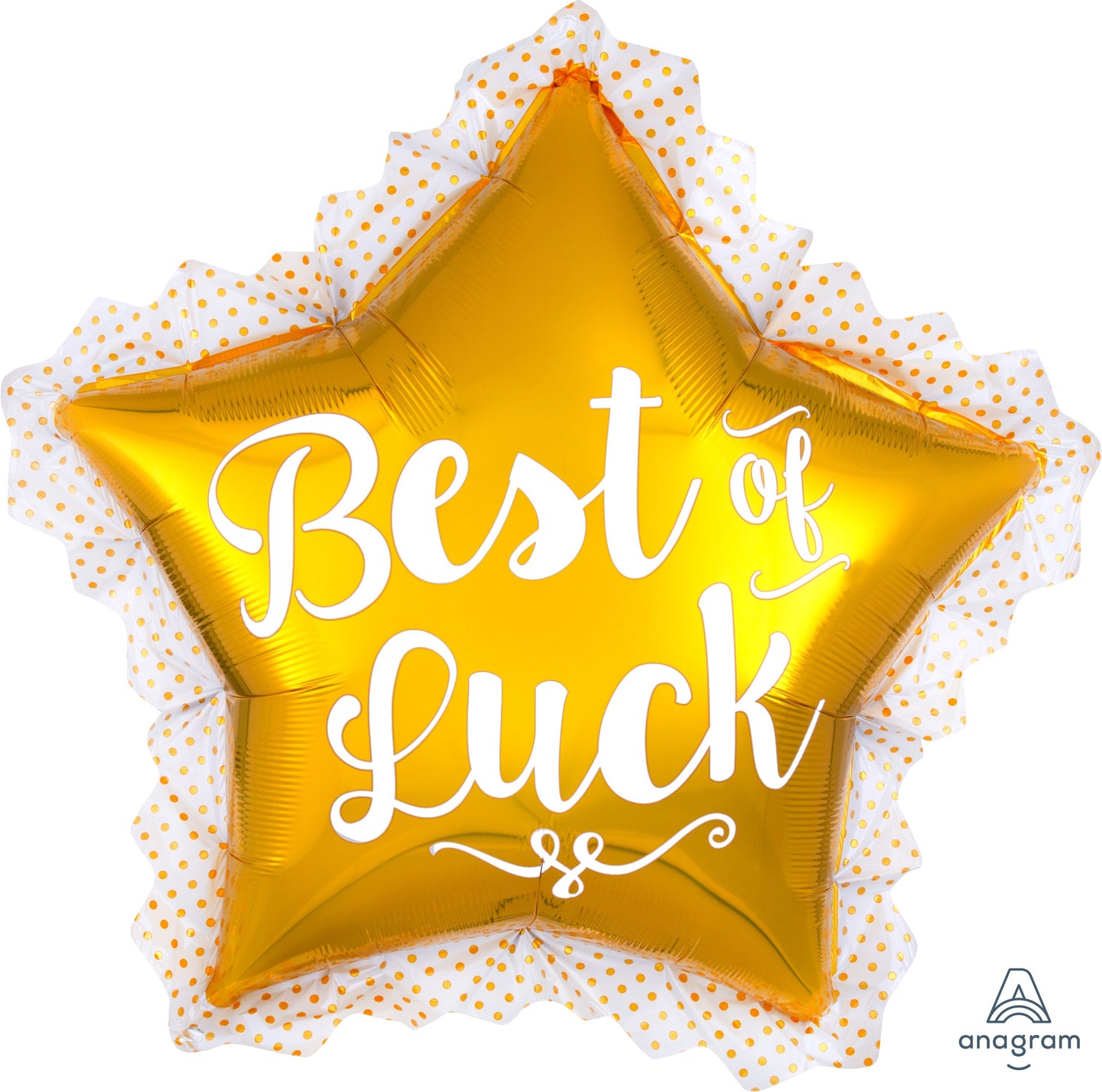 SuperShape Best of Luck Gold Star Mylar Balloon