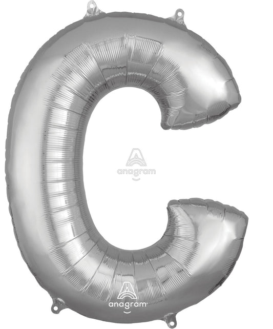 34" Silver Letter C Balloon