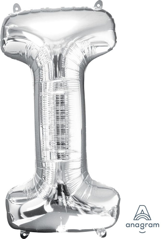 34" Silver Letter I Mylar Balloon