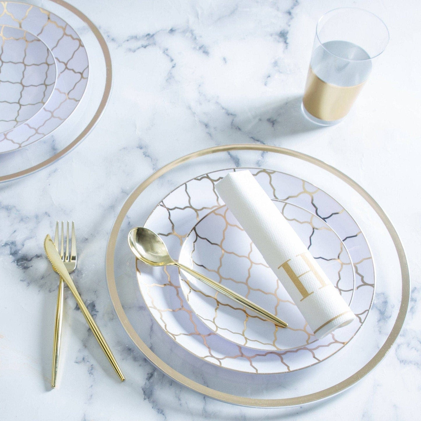 Chic Round Gold Knives | 20 Pieces