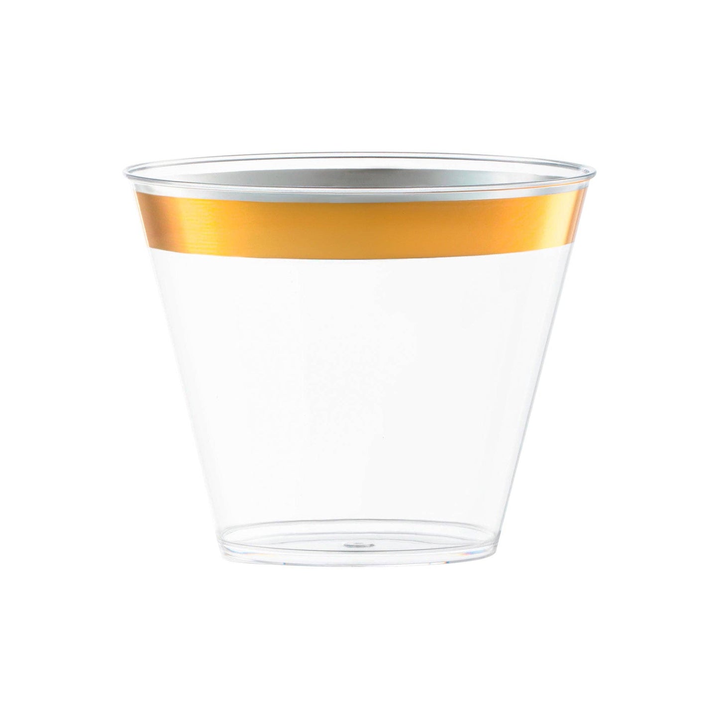 Smarty had a Party - 9 oz. Clear w/ Metallic Gold Rim Round Plastic Cups - 20 pcs