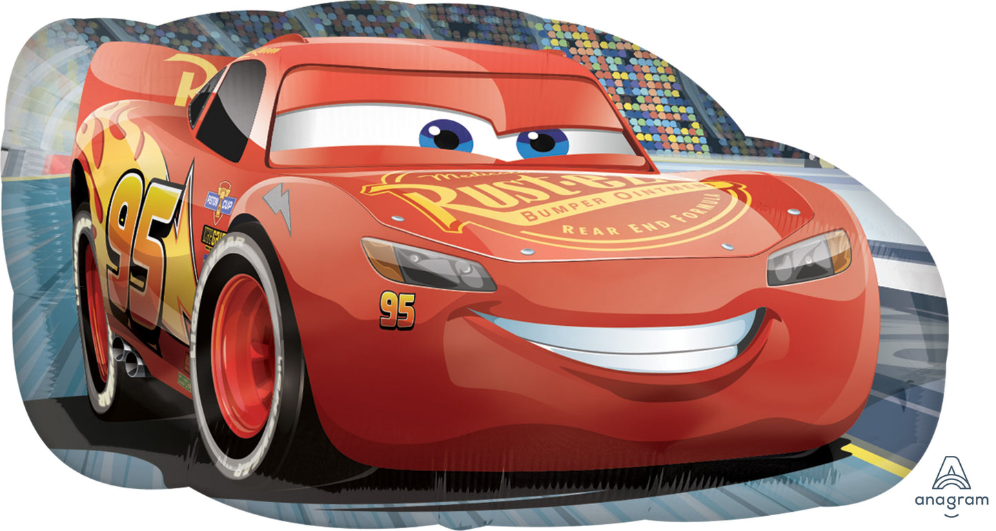 Super Shape Cars Lightning McQueen Mylar Balloon 30"