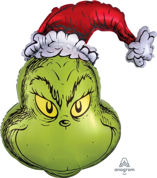 Christmas Grinch Head 29" Mylar Balloon