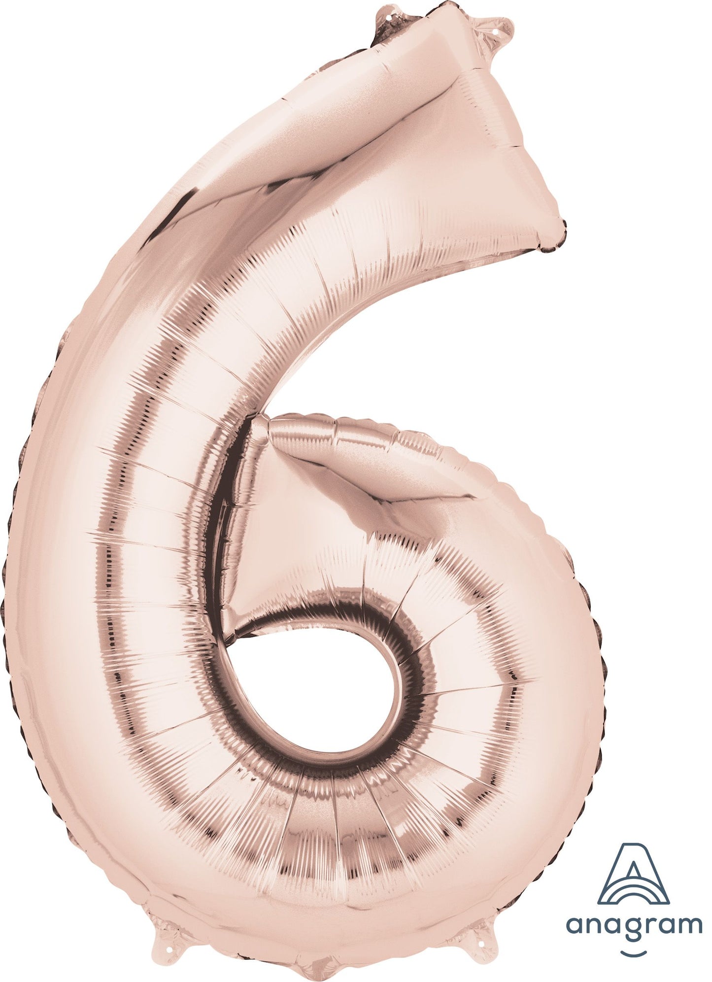 34" Rose Gold Number 6 Mylar Balloon