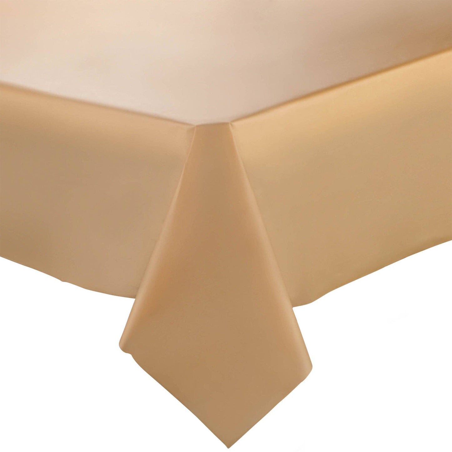 54" x 108" Gold Rectangular Plastic Tablecloth - 1 pc