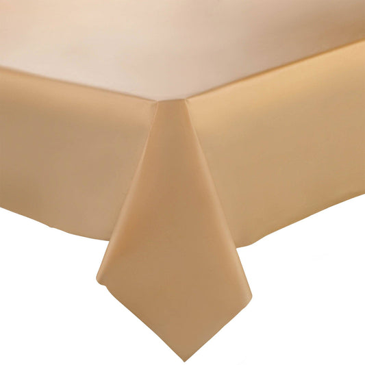 54" x 108" Gold Rectangular Plastic Tablecloth - 1 pc