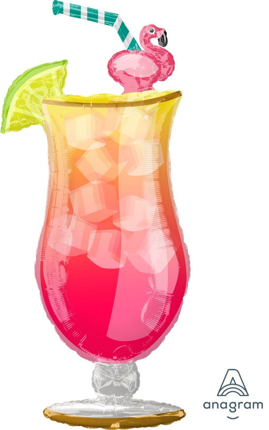 Tropical Drink Let's Flamingle 41" Mylar Balloon
