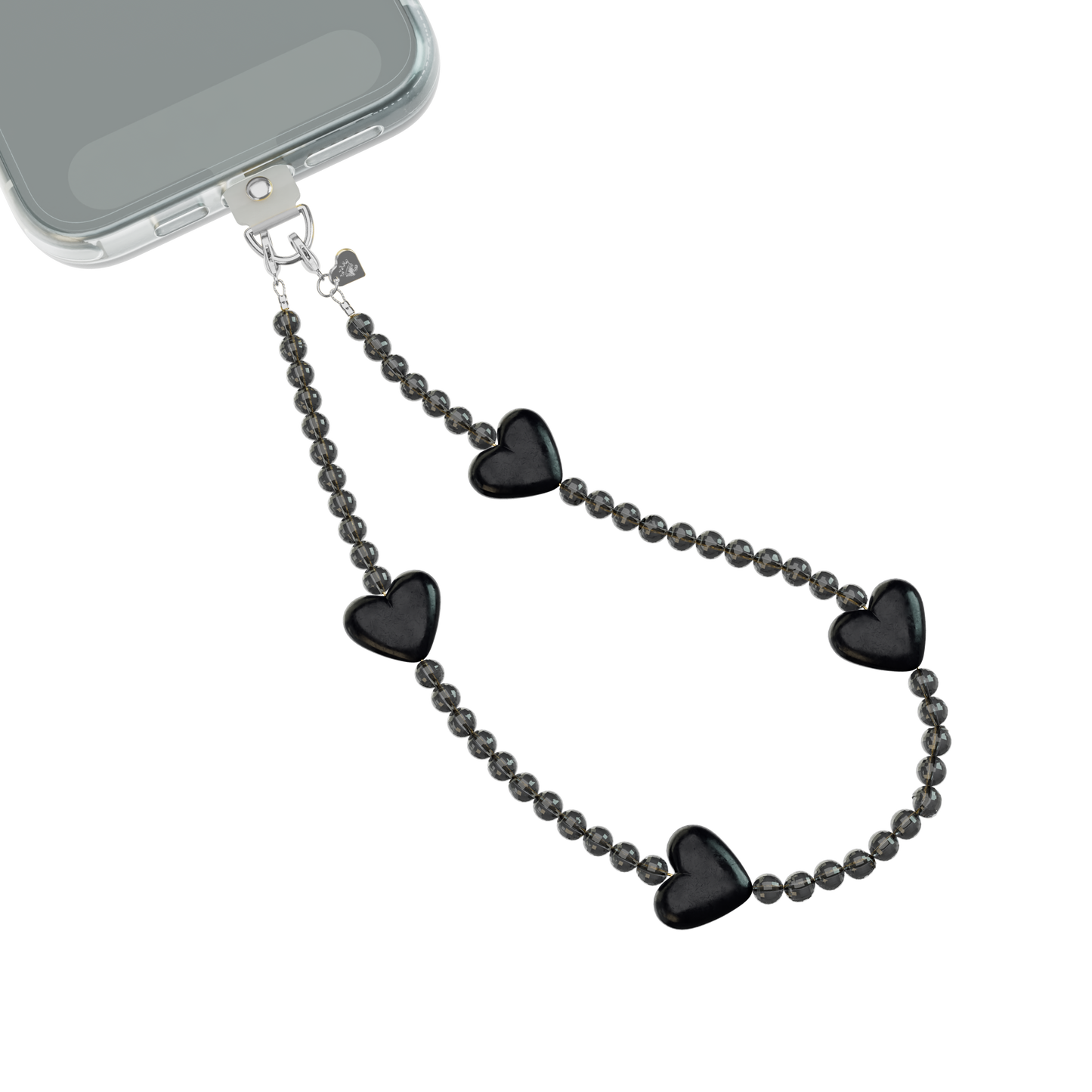 VELVET CAVIAR - Phone Charm Wristlet - Black Heart