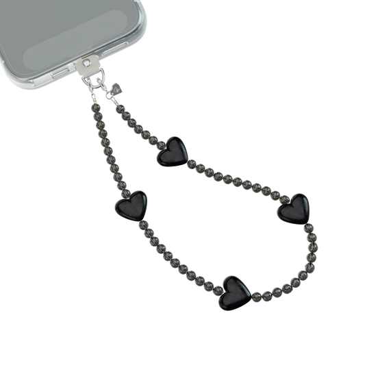 VELVET CAVIAR - Phone Charm Wristlet - Black Heart
