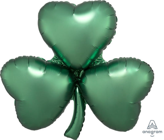 29" Satin Emerald Shamrock Mylar Balloon