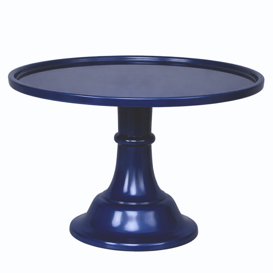 LARGE MIDNIGHT BLUE PEDESTAL MELAMINE CAKE STAND