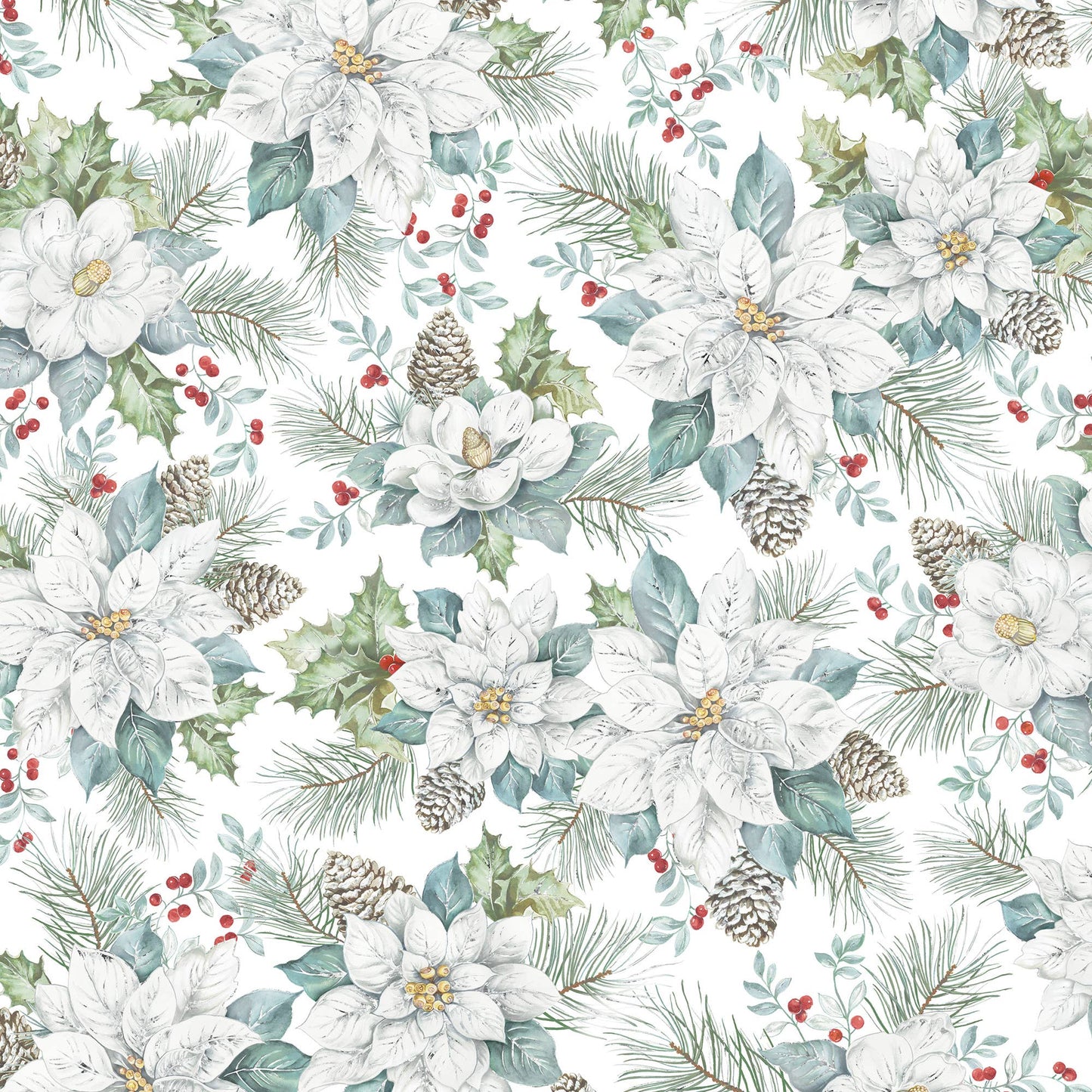 Snowdrift Floral Wrapping Paper