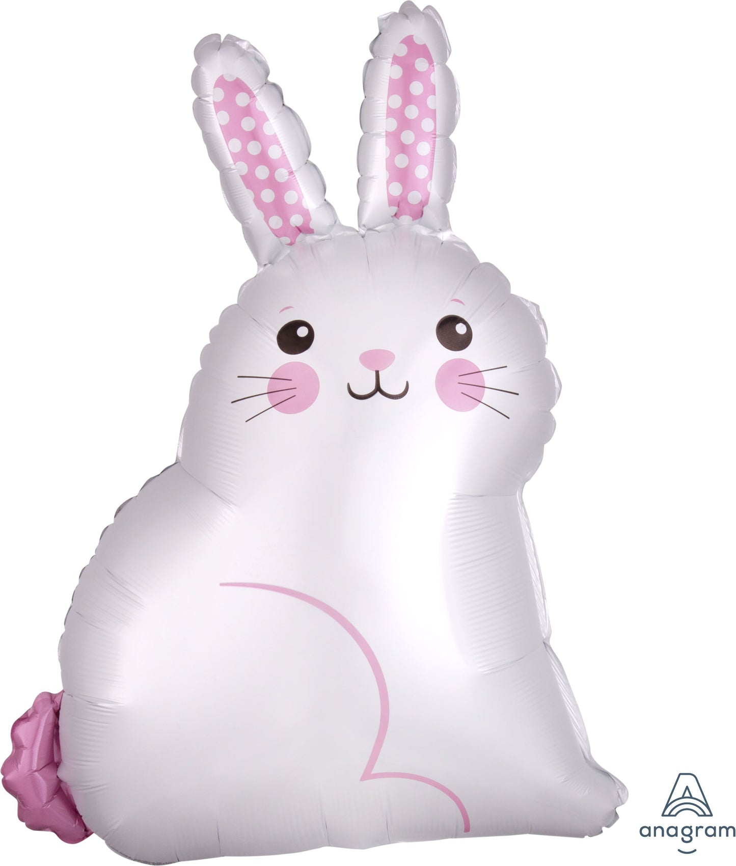 18" Shape White Satin Bunny Mylar Balloon