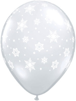 Snowflakes clear latex balloon 11"