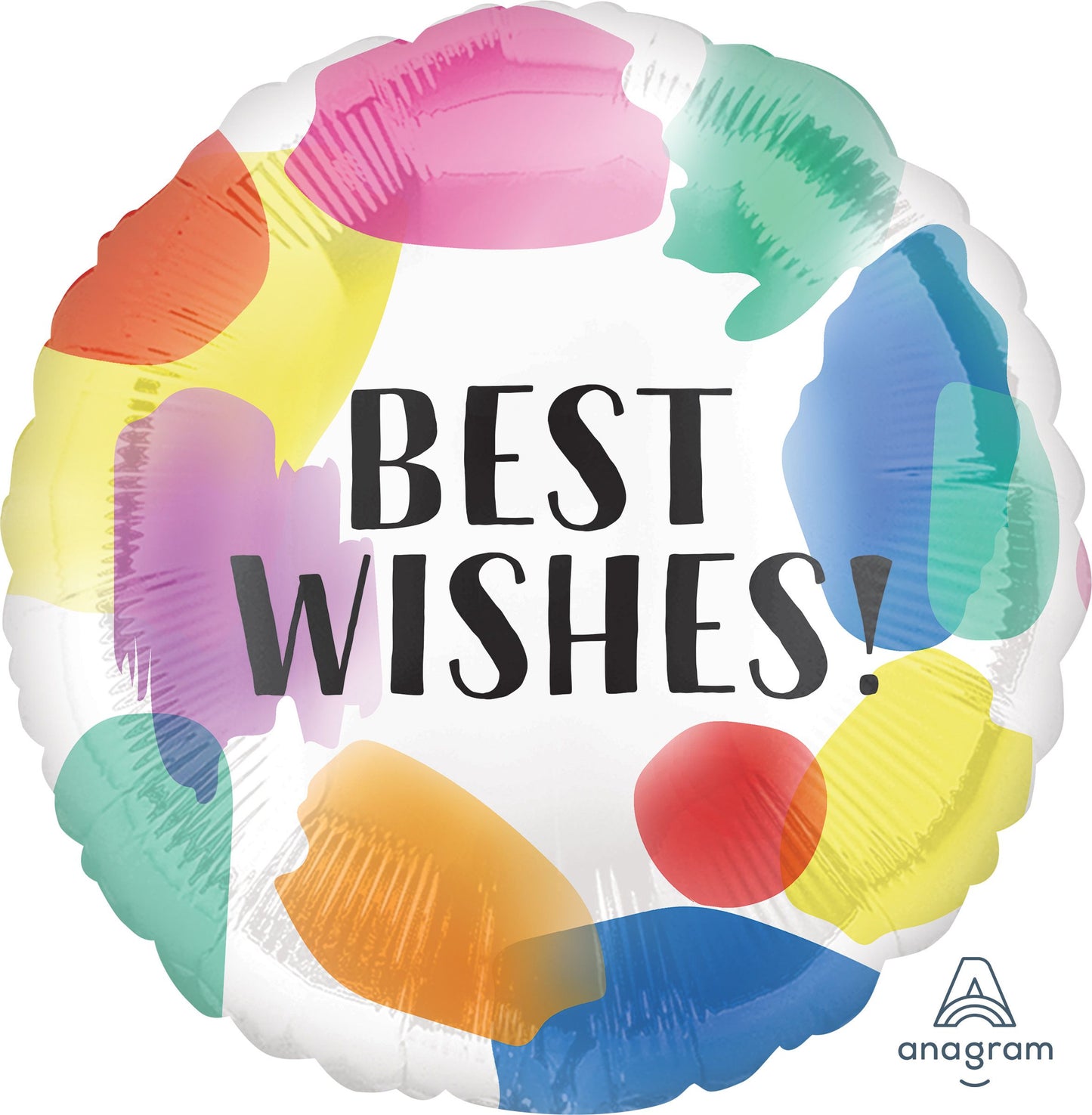 18" Best Wish Painted Swoosh Mylar Balloon