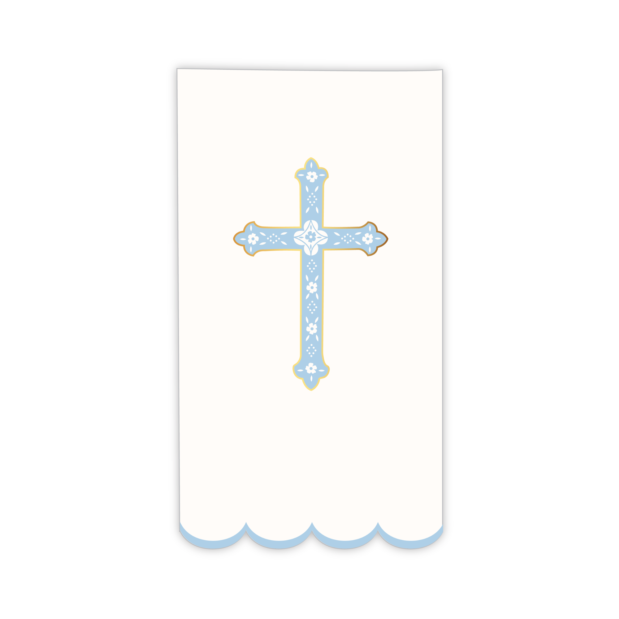 SKY BLUE CROSS GUEST TOWELS – Party with Peonies