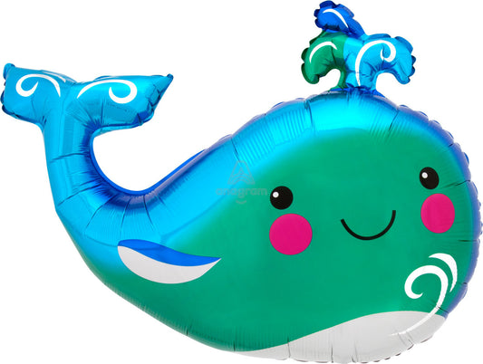 34"A Happy Whale Mylar Balloon