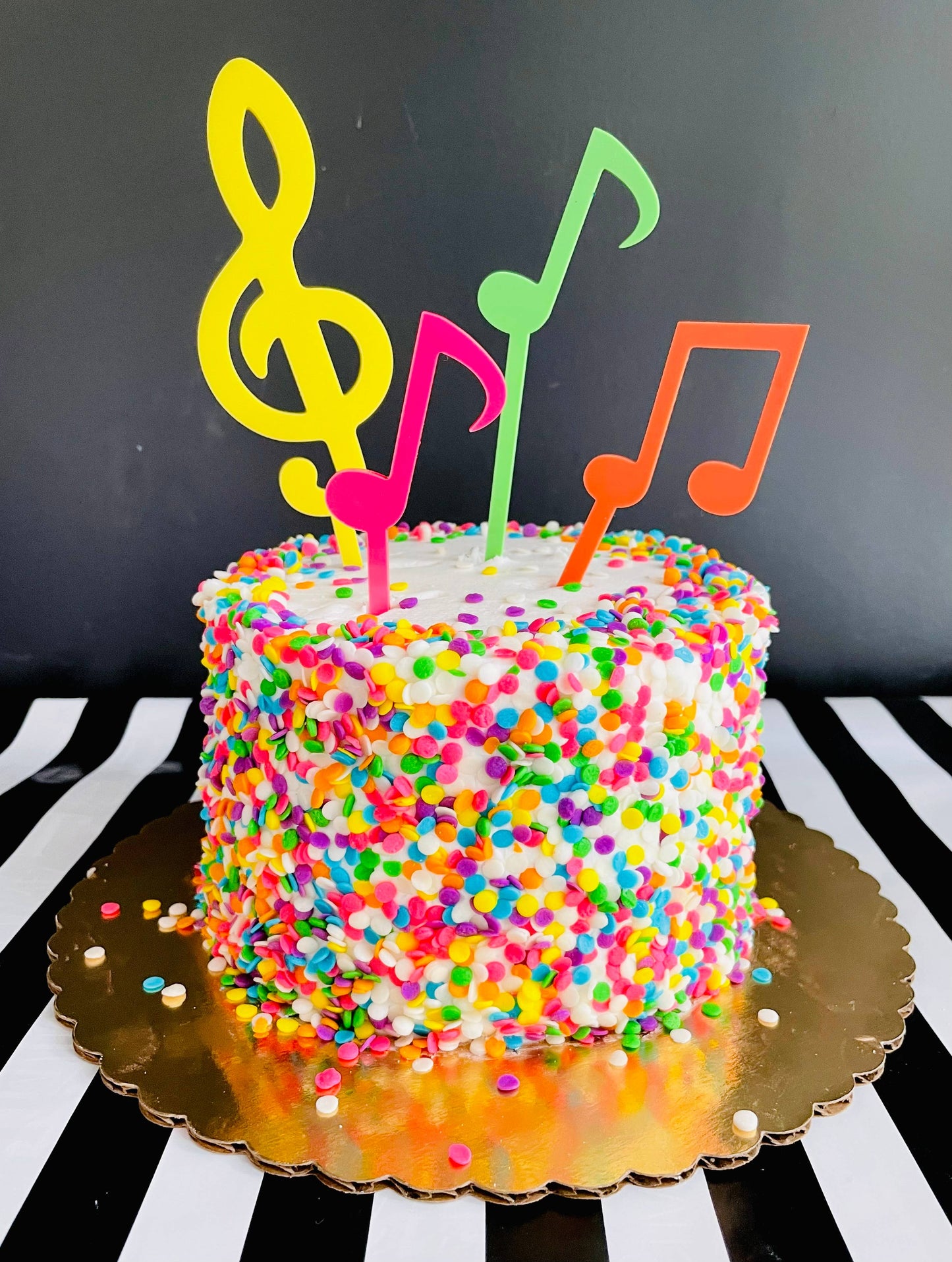 Multi Acrylic Music Note Cake Toppers - set of 4 designs