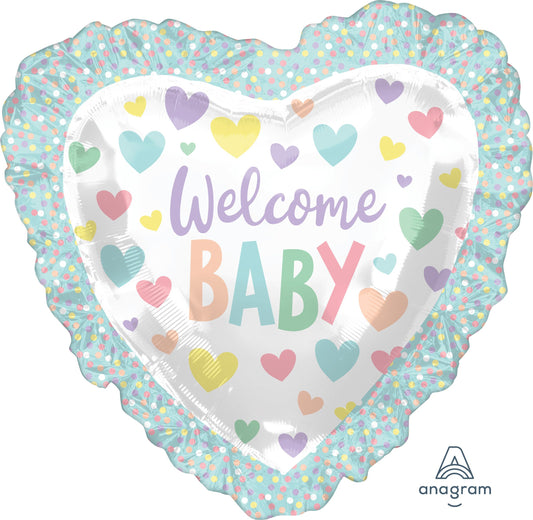 SuperShape Baby Ruffle Heart Mylar Balloon