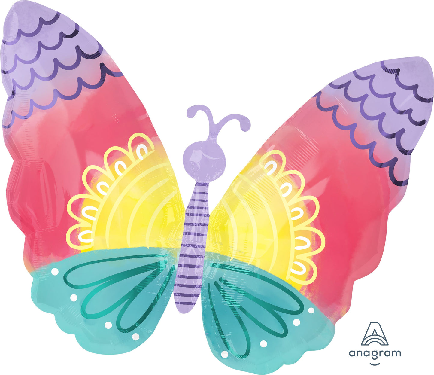 Pastel Butterfly Mylar Balloon