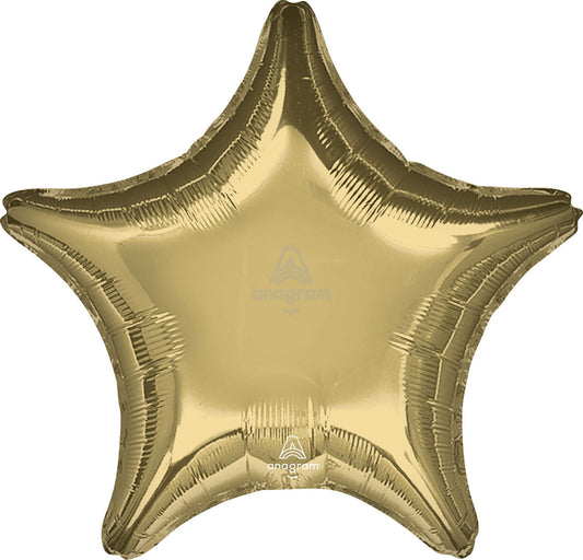 Star Shape White Gold Mylar Balloon