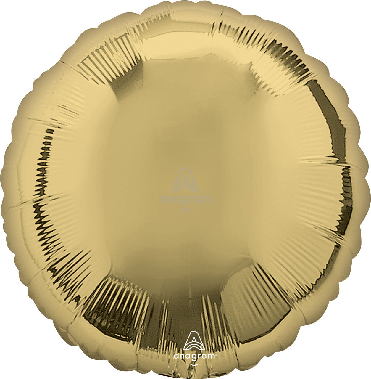 18" Round White Gold Mylar Balloon