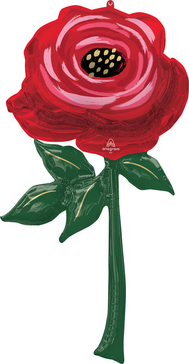 55" Flower Painted Rose Multi Mylar Balloon