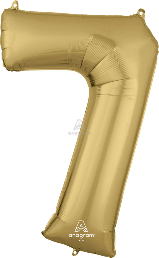 34"A White Gold Number 7 Myler Balloon