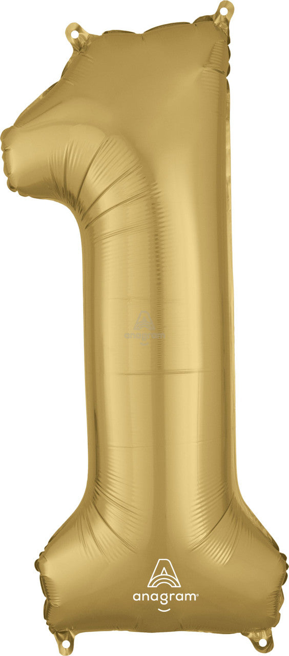 34"A White Gold Number 1 Myler Balloon
