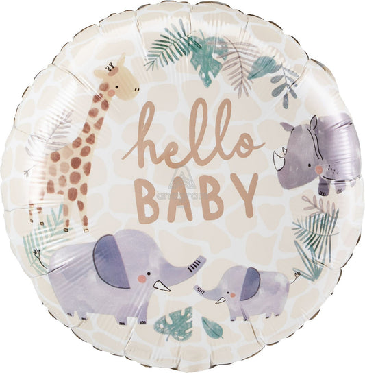 A Hello Baby Jungle 18" Mylar Baloon