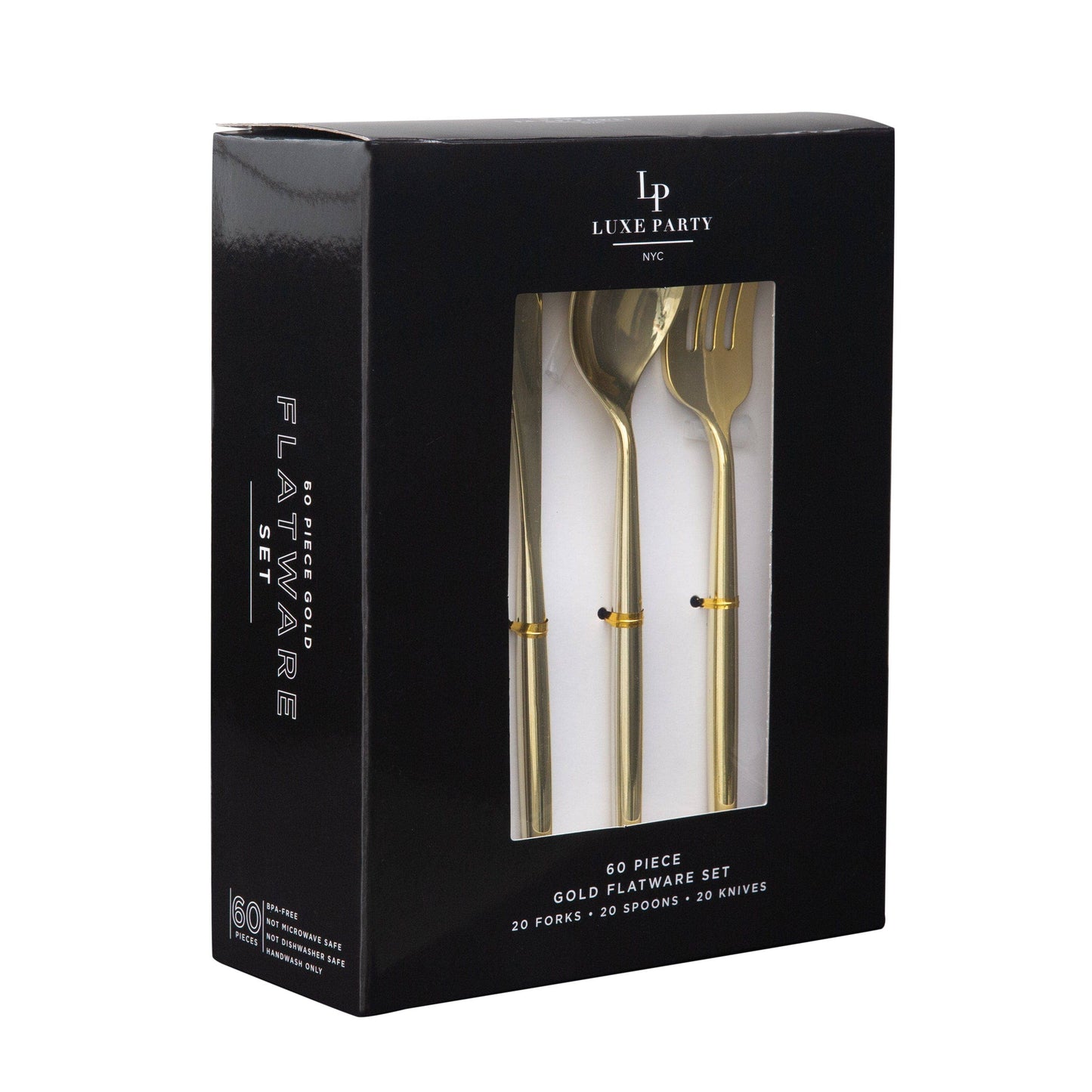 Matrix Gold Plastic Cutlery Set | 60 Pieces