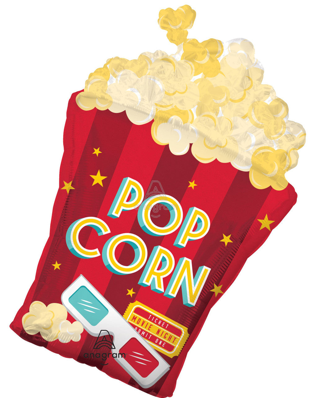 29 Movie Night Food Popcorn Mylar Balloon