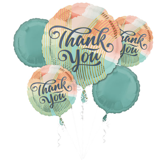 Thank You Pastel Clouds Mylar balloon Bouquet