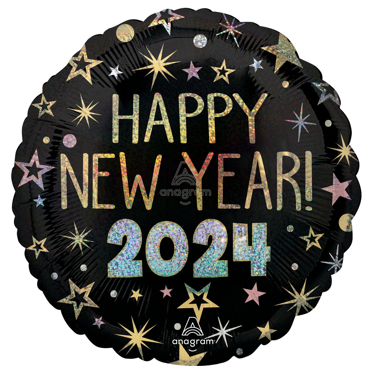 Happy New Year 2024 Holo 18" Mylar balloon