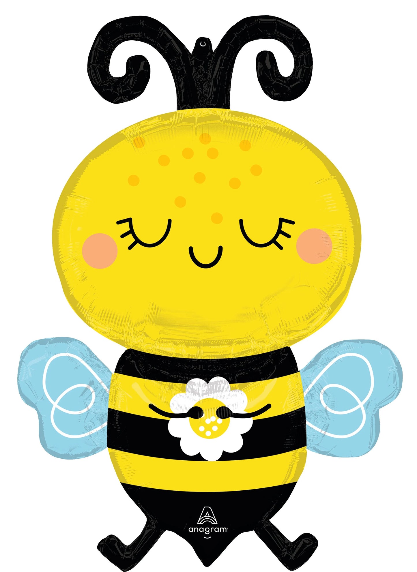32" SuperShape Happy Bee Flower Mylar Balloon