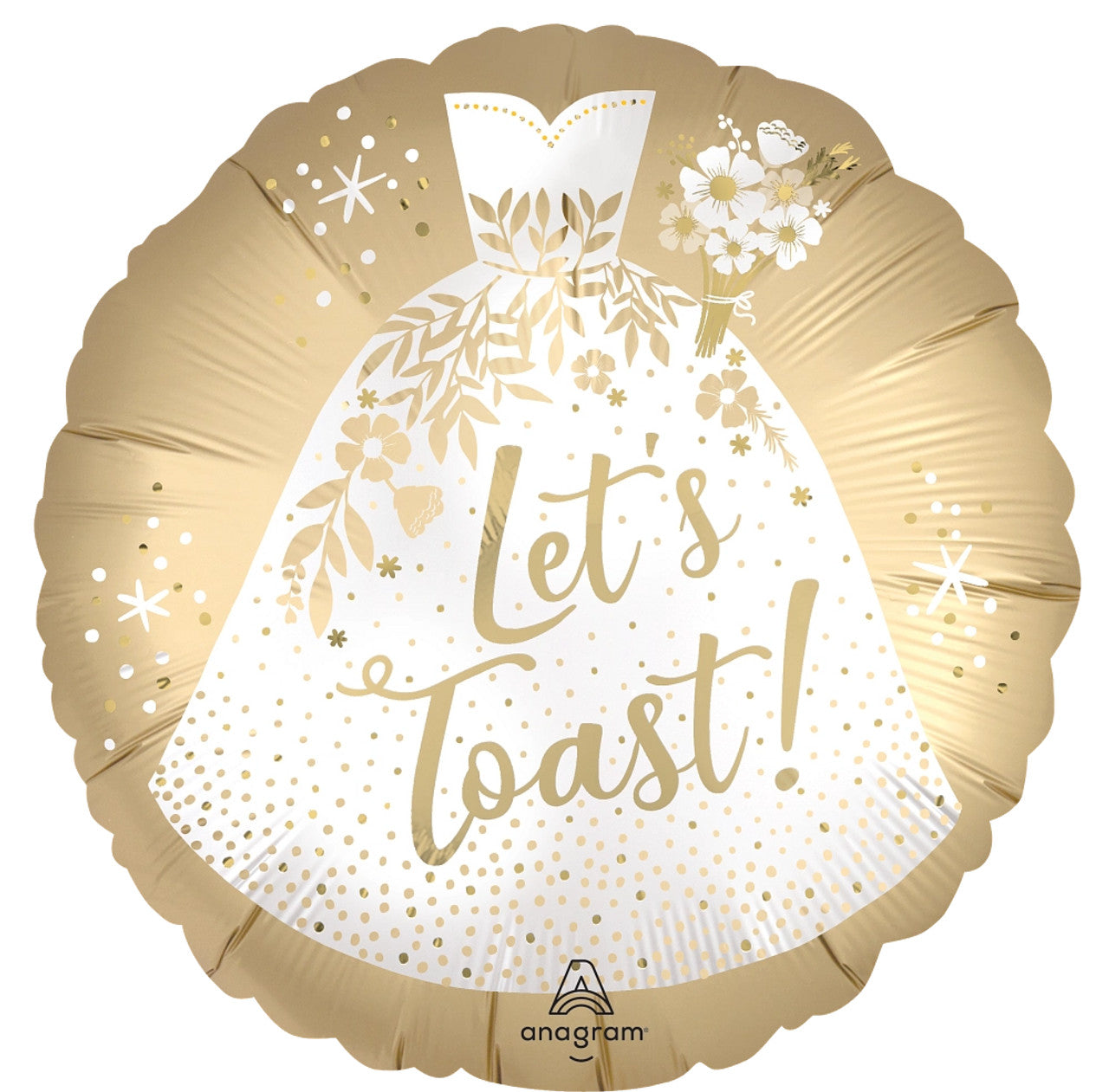 Let's Toast Satin Mylar Balloon 18"