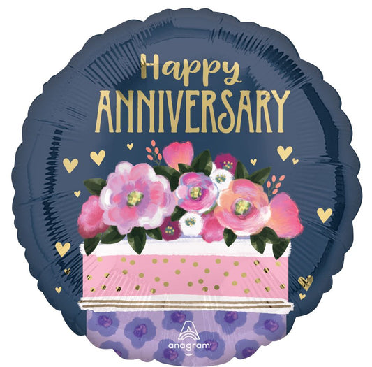 Standard Anniversary Cake Mylar Balloon