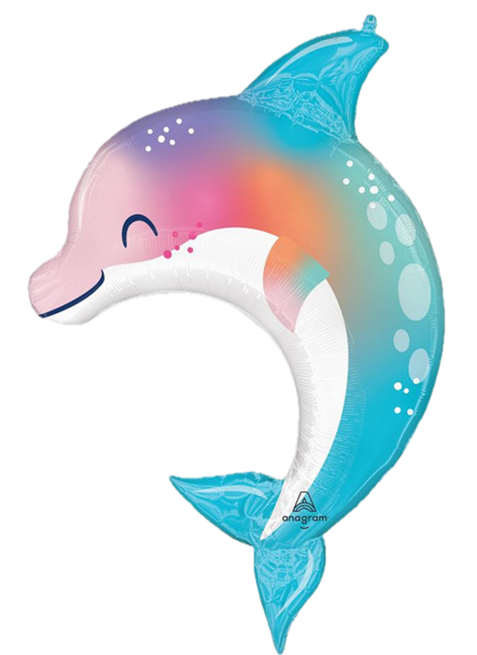 33" Dolphin Under The Sea Mylar Balloon