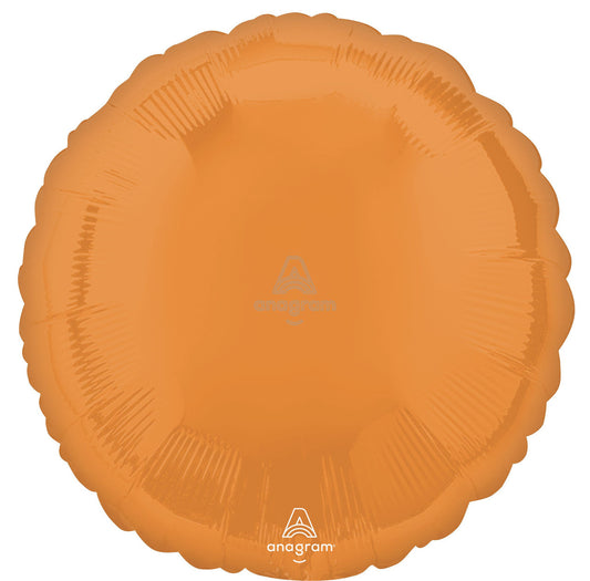 18" Round Vibrant Orange Mylar Balloon