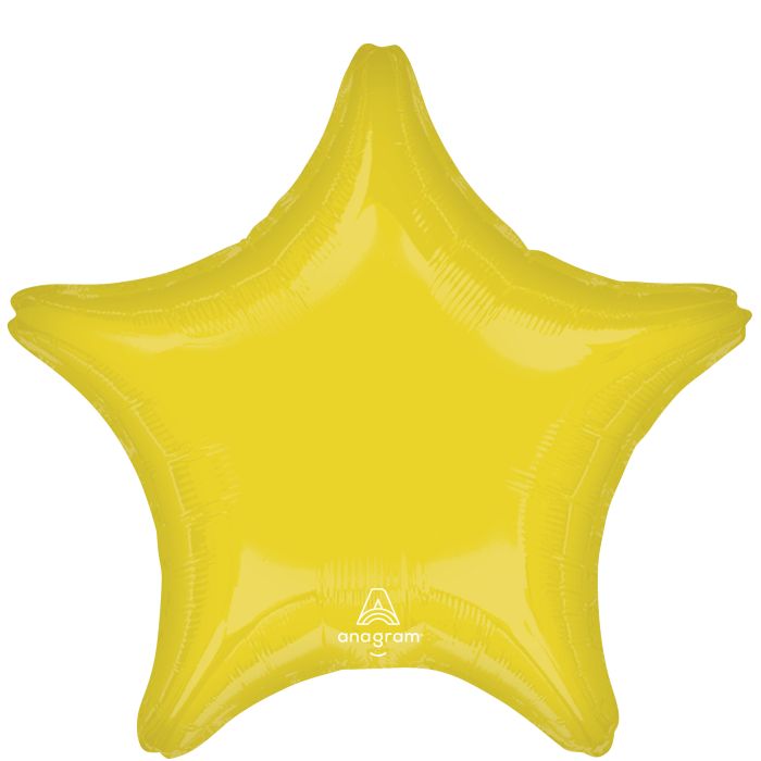 18" Vibrant Yellow Star Mylar Balloon