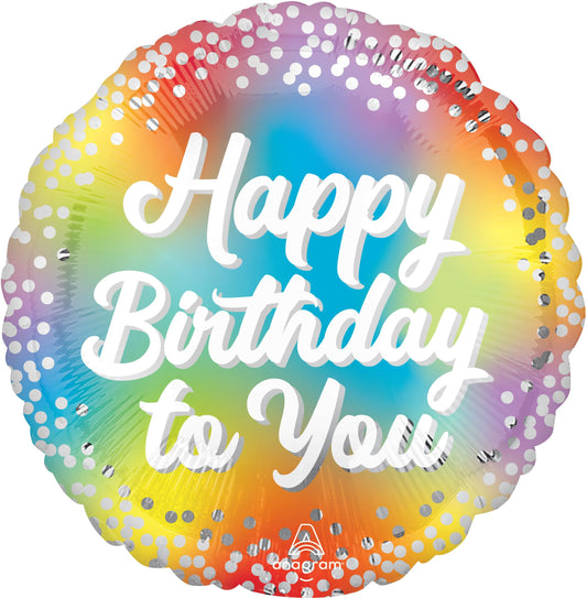 Standard Happy Birthday Glitz Mylar Balloon