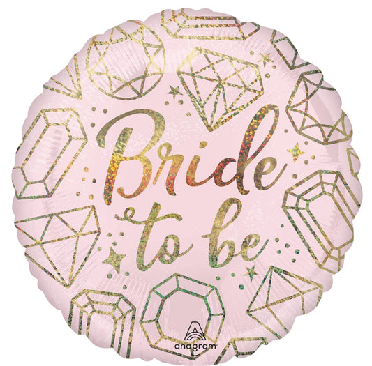 18" Bride To Be - Diamonds - Mylar Balloon