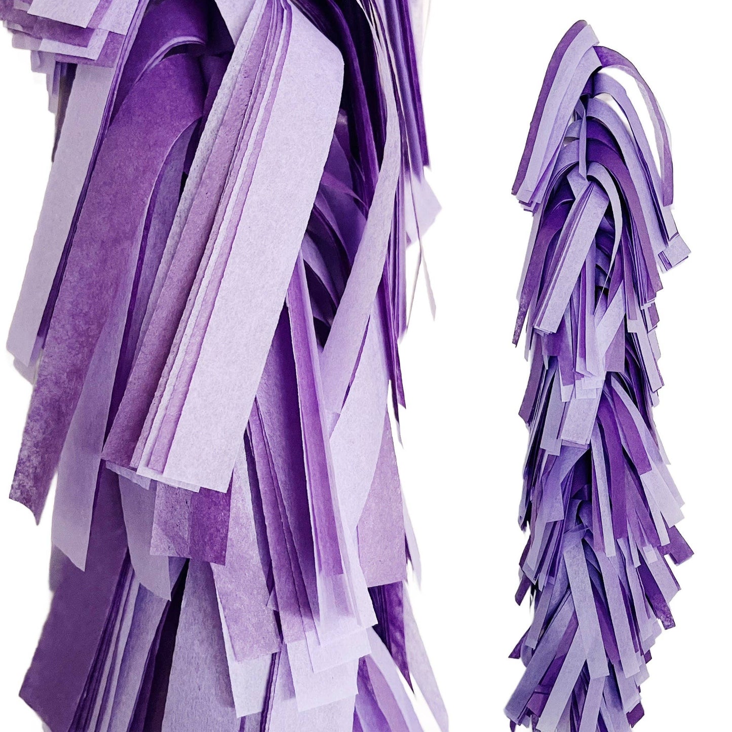 Fringed Tissue Balloon Tassel (Multicolored): Dual Purple