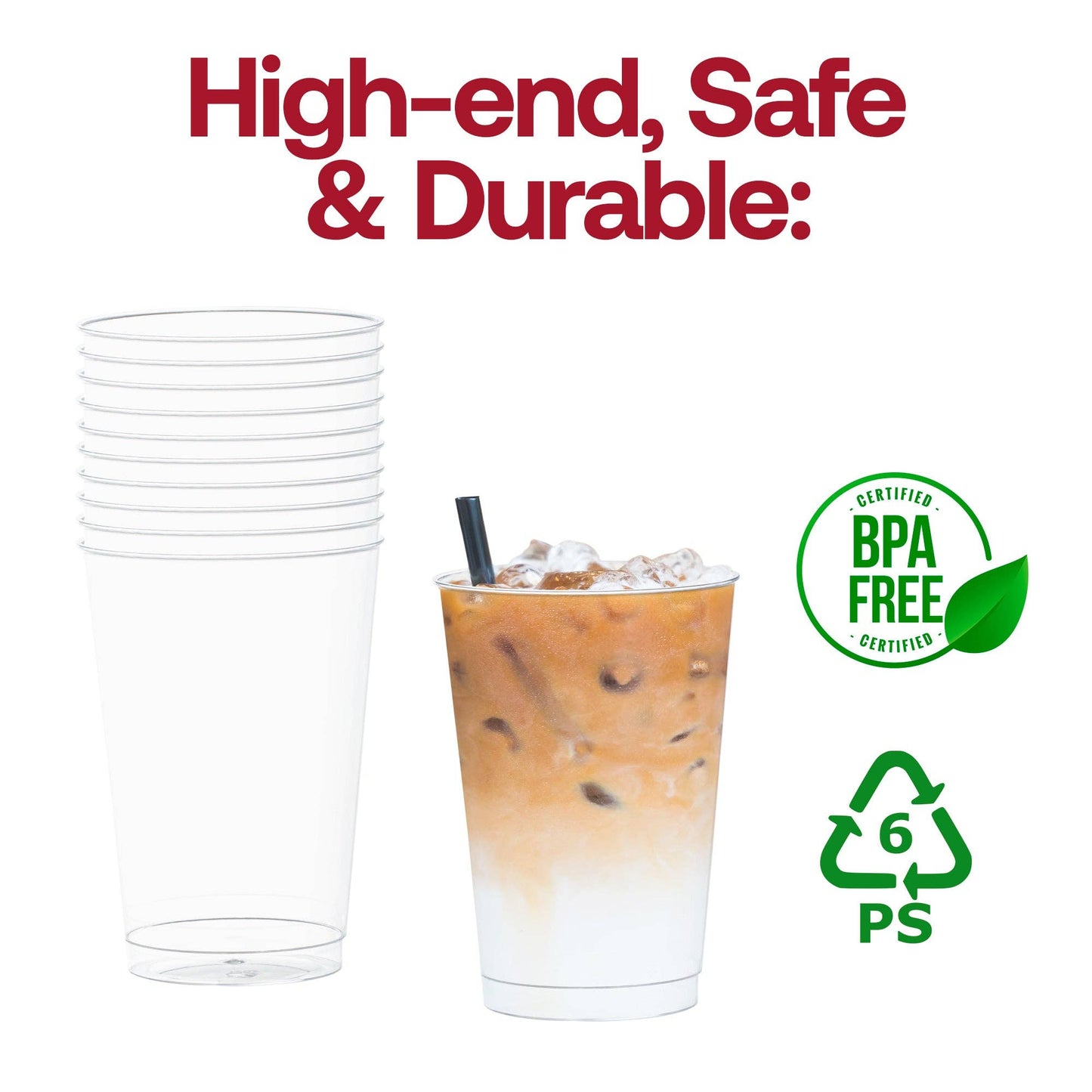 12 oz. Clear White Disposable Plastic Party Cups
