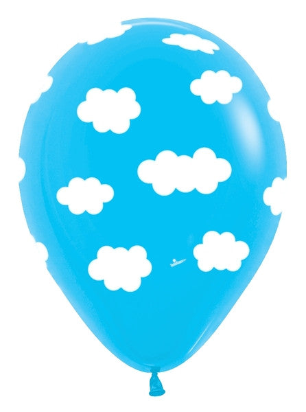 Clouds Baby Blue Latex Balloon