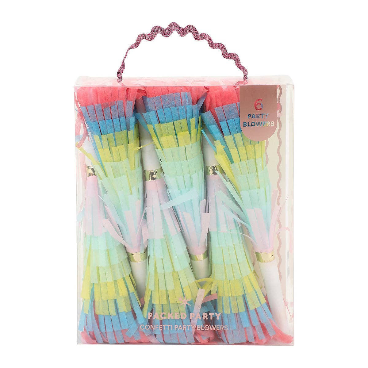 Confetti Burst Fringe Party Blowers (6 ct)