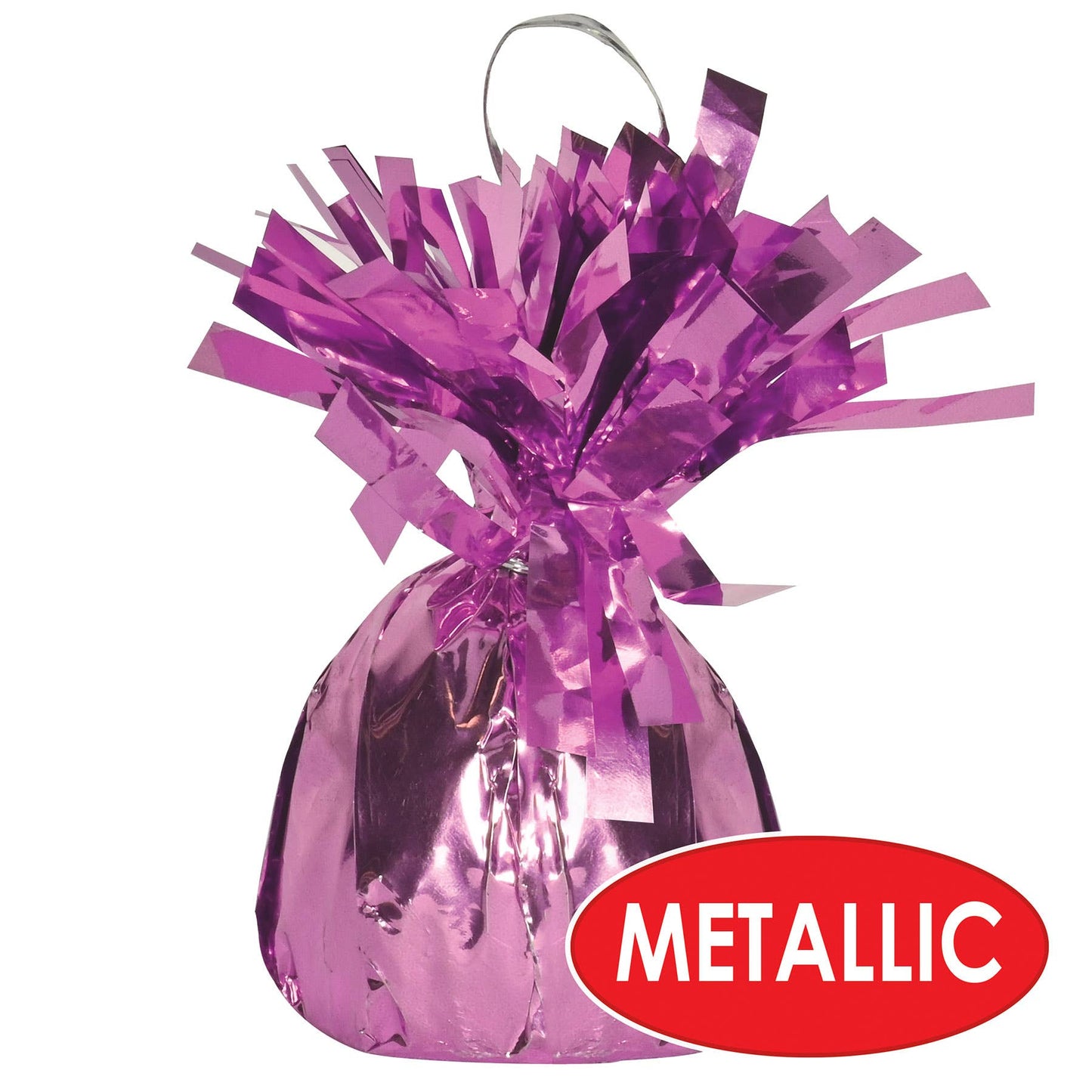 Beistle - Metallic Wrapped Balloon Weight - Pink, 6 oz