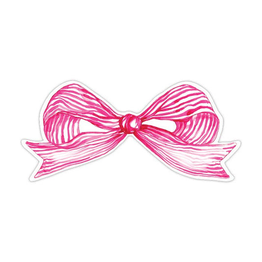 RosanneBeck Collections - Handpainted Hot Pink Striped Bow Die-Cut Accents